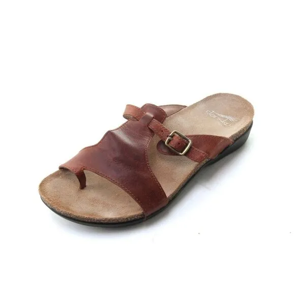 Dansko Remi Waxy Sandals Women's Leather Sz 38 Us 7.5-8 Shoes