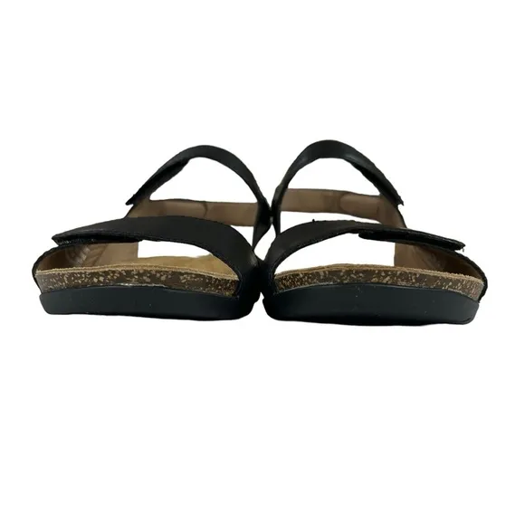 Dansko Ronda Waxy Rurnished Black Womens‎ Sandals Size US6.5  EU37