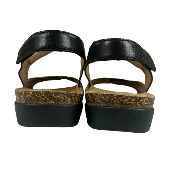 Dansko Ronda Waxy Rurnished Black Womens‎ Sandals Size US6.5  EU37