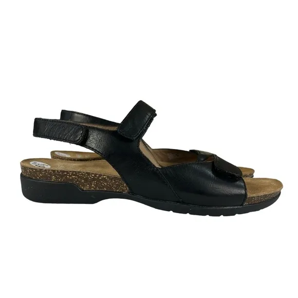 Dansko Ronda Waxy Rurnished Black Womens‎ Sandals Size US6.5  EU37