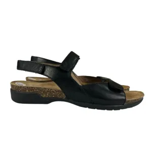 Dansko Ronda Waxy Rurnished Black Womens‎ Sandals Size US6.5  EU37