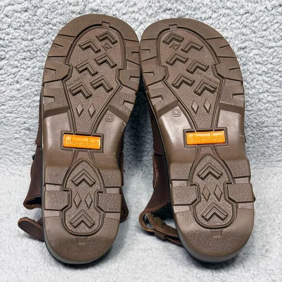 Dansko Sport Mens Size 43 US 9.5-10 Fisherman Sandals Shoes Brown Leather Buckle