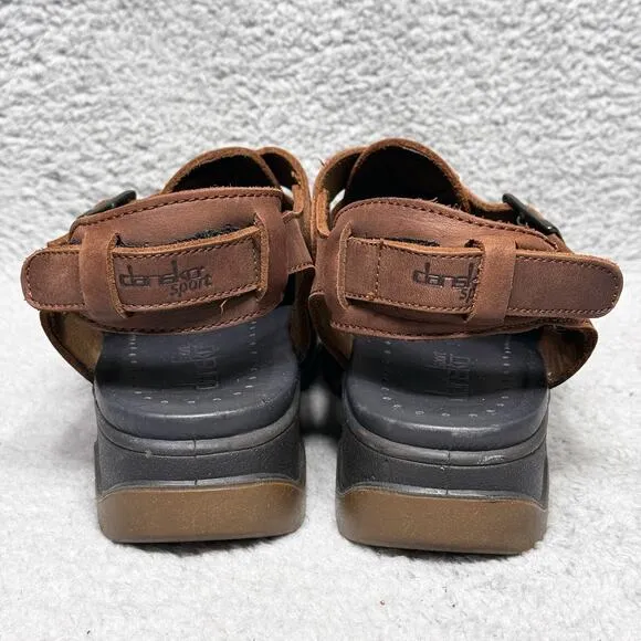 Dansko Sport Mens Size 43 US 9.5-10 Fisherman Sandals Shoes Brown Leather Buckle