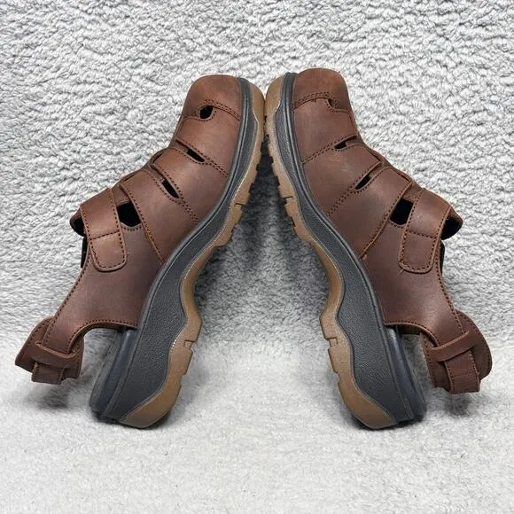 Dansko Sport Mens Size 43 US 9.5-10 Fisherman Sandals Shoes Brown Leather Buckle