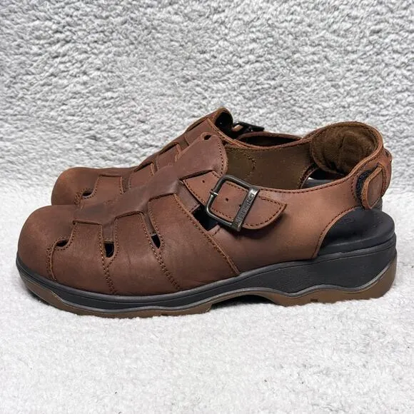 Dansko Sport Mens Size 43 US 9.5-10 Fisherman Sandals Shoes Brown Leather Buckle