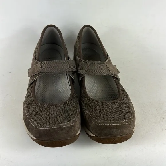 Dansko tan suede knit combo Mary Jane slip on minimalist shoes women’s size 10