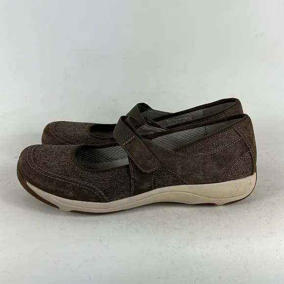 Dansko tan suede knit combo Mary Jane slip on minimalist shoes women’s size 10