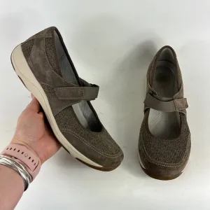 Dansko tan suede knit combo Mary Jane slip on minimalist shoes women’s size 10