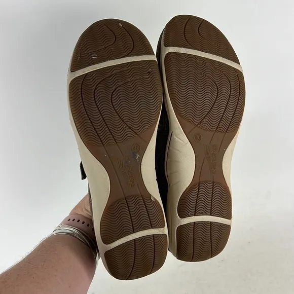 Dansko tan suede knit combo Mary Jane slip on minimalist shoes women’s size 10