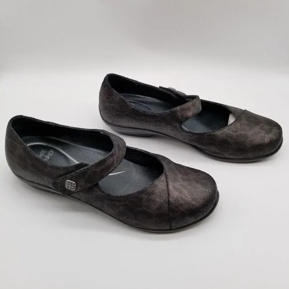 Dansko Women Opal Metallic Leopard Mary Jane Shoes Size 10.5 Leather  Flat