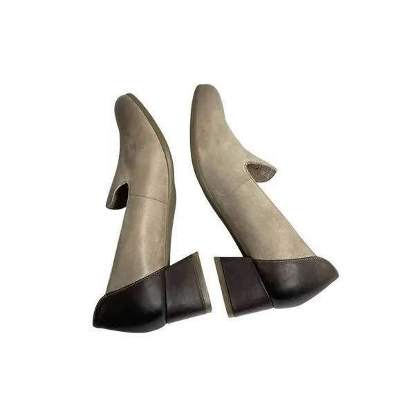 Dansko Preston Stone leather loafers heels Size 38 block heel comfort shoes