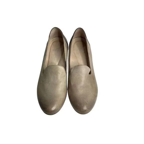 Dansko Preston Stone leather loafers heels Size 38 block heel comfort shoes