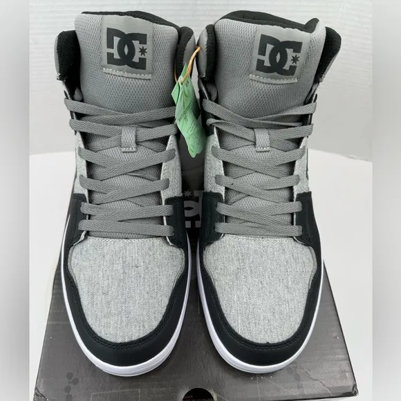 DC Mens Cures Cure Hi Top Dark Grey Light Grey Sneakers Skate Shoes Size 12 NEW