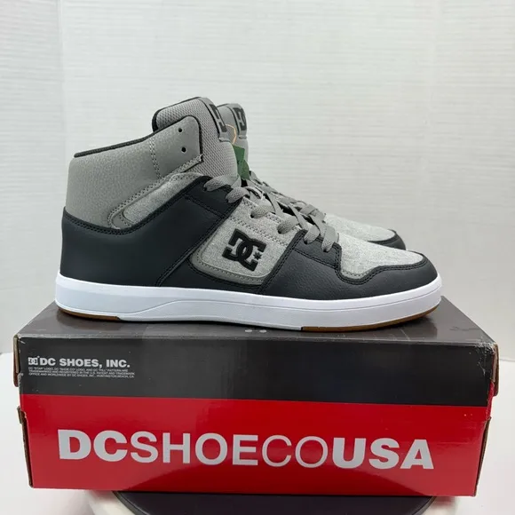 DC Mens Cures Cure Hi Top Dark Grey Light Grey Sneakers Skate Shoes Size 12 NEW