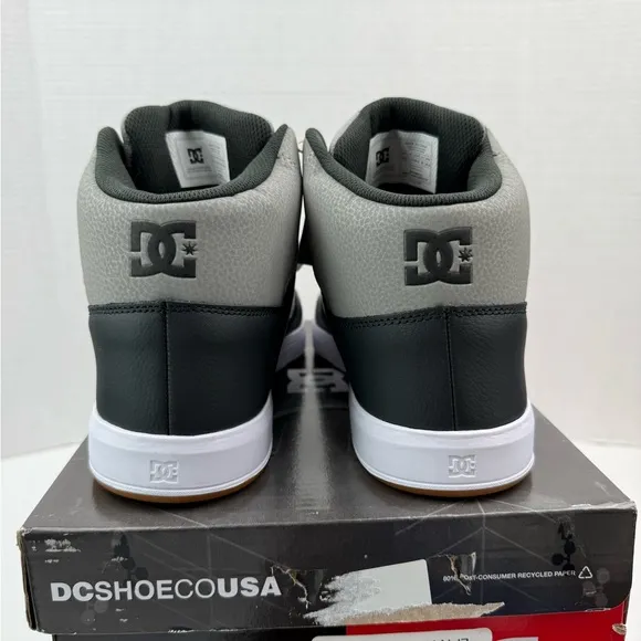 DC Mens Cures Cure Hi Top Dark Grey Light Grey Sneakers Skate Shoes Size 12 NEW