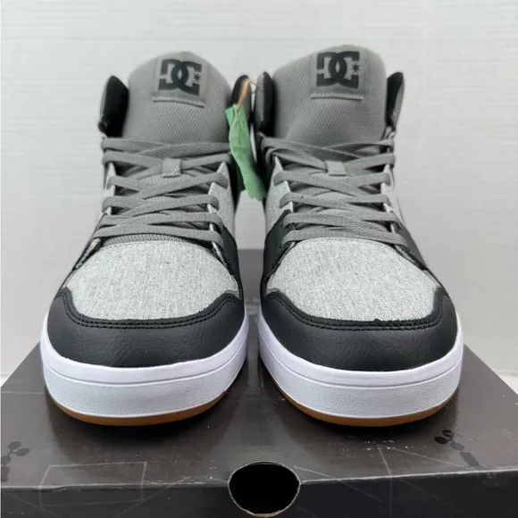 DC Mens Cures Cure Hi Top Dark Grey Light Grey Sneakers Skate Shoes Size 12 NEW