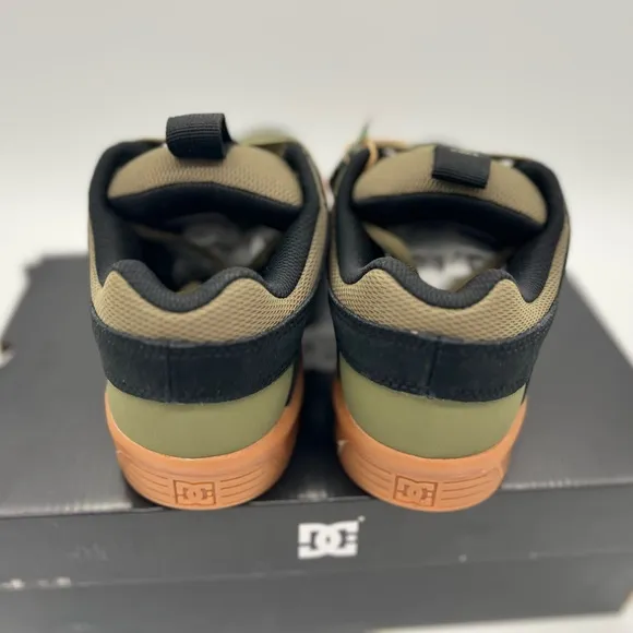 DC Men's Lynx Zero Low Top Skate Shoe Sneaker, Olive/Black, men 8 women 9.5
