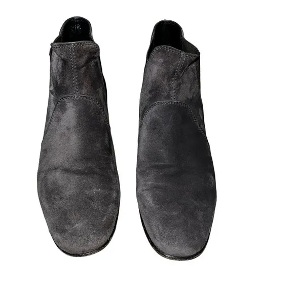 Designer Pedro Garcia Gray Leather Suede Slip-On Booties Size 37.5 or 7.…