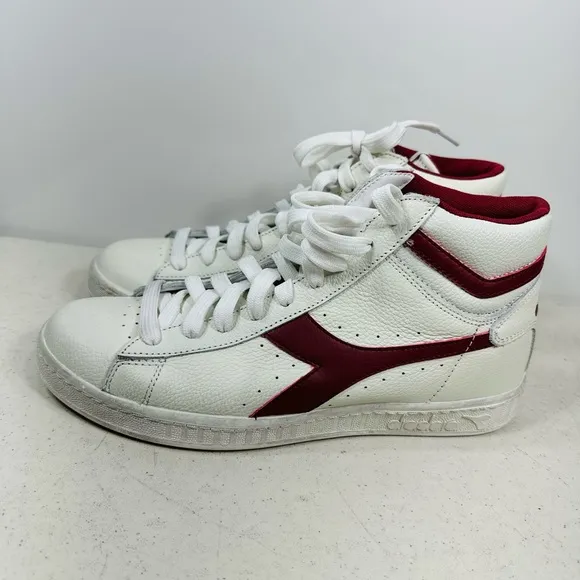 Diadora Game L Waxed High Top  Mens 8 W 9,5 White Sneakers Casual Shoes