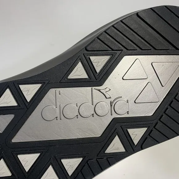 Diadora Mythos MDS Men's Black White Logo Lace Up Running Shoes Sneakers Size 10