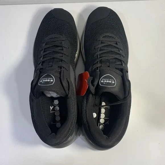 Diadora Mythos MDS Men's Black White Logo Lace Up Running Shoes Sneakers Size 10