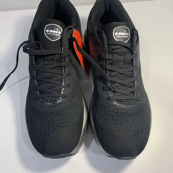 Diadora Mythos MDS Men's Black White Logo Lace Up Running Shoes Sneakers Size 10