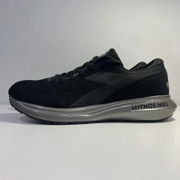 Diadora Mythos MDS Men's Black White Logo Lace Up Running Shoes Sneakers Size 10