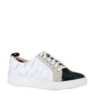 Diba True NIB Yuli Ana Mixed Media Sneakers in Black/White Leather Size 8