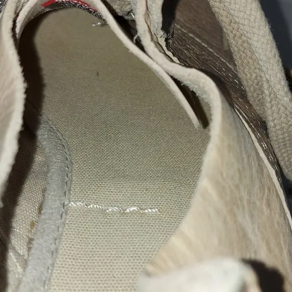 Diesel Men Lace-up Sneakers Size 10.5 Beige Leather Tennis Casual Comfy Gum Sole
