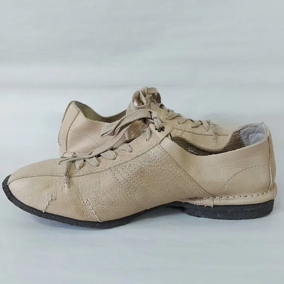 Diesel Men Lace-up Sneakers Size 10.5 Beige Leather Tennis Casual Comfy Gum Sole