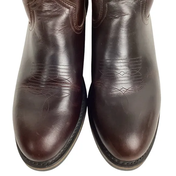Dingo Asphalt Western Cowboy Oiled Leather Work Boots Brown