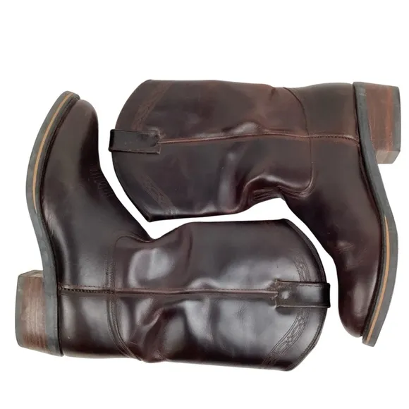 Dingo Asphalt Western Cowboy Oiled Leather Work Boots Brown