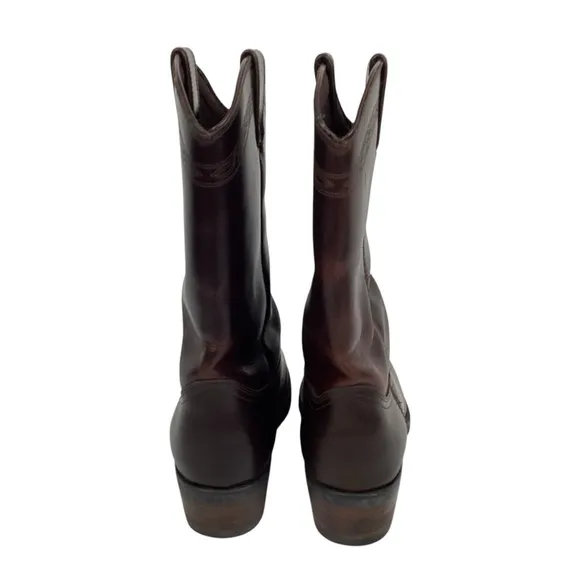Dingo Asphalt Western Cowboy Oiled Leather Work Boots Brown