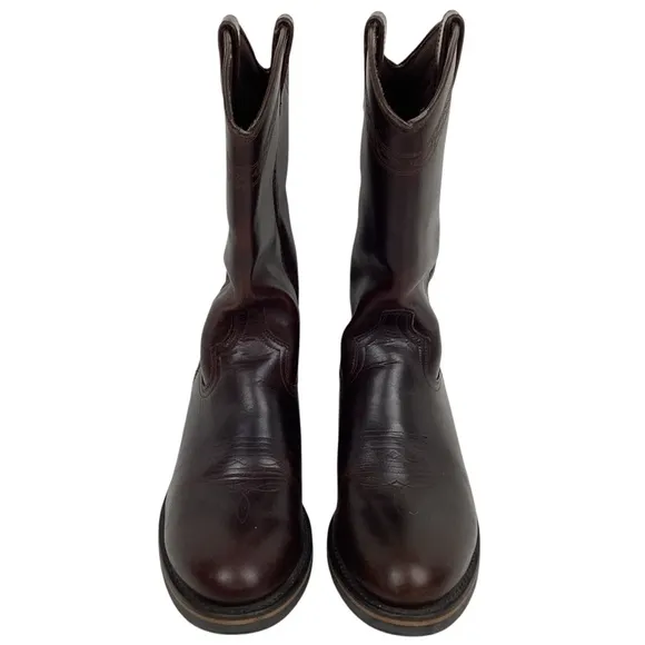 Dingo Asphalt Western Cowboy Oiled Leather Work Boots Brown