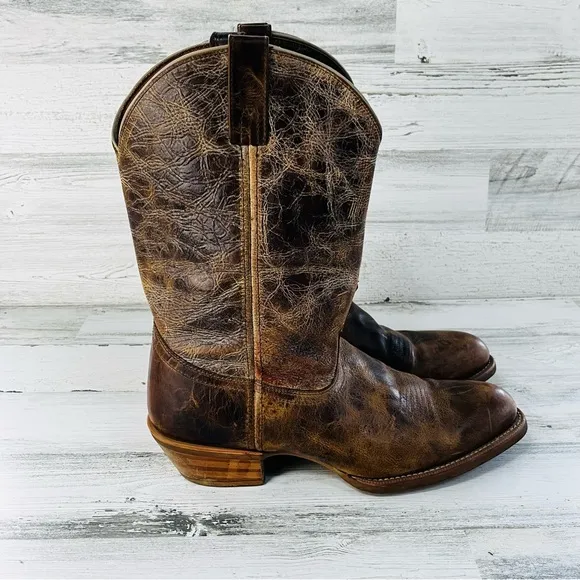 Dingo Men’s Dingo Joe Round Toe Western Boots Size 12 Distressed Leather Upper
