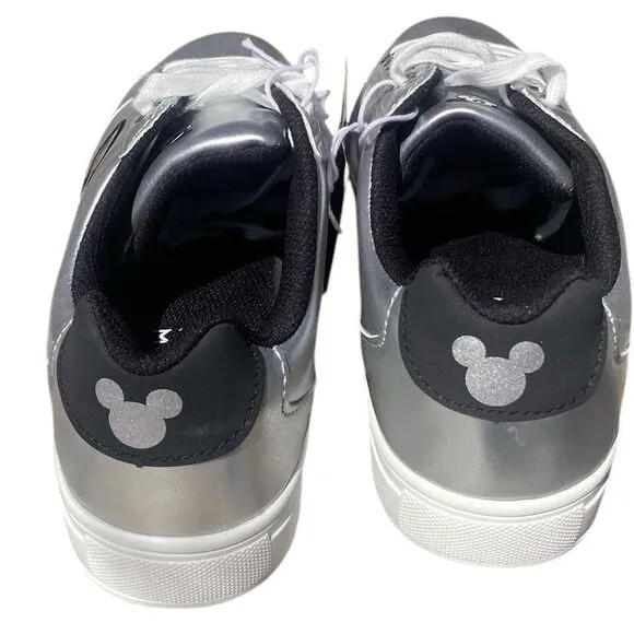 Disney Mickey Mouse Metallic Silver Character Sneakers Shoes Women's Size 10 NEW