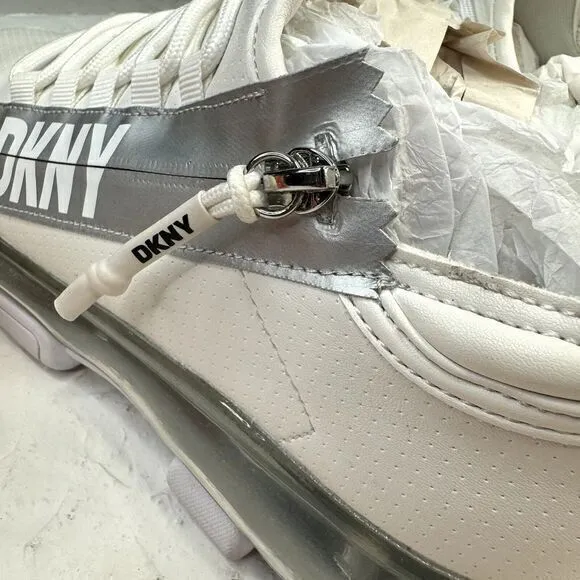 DKNY Tokyo Lace-Up Zip Sneakers White Size‎ 9.5