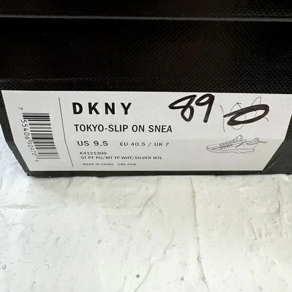 DKNY Tokyo Lace-Up Zip Sneakers White Size‎ 9.5