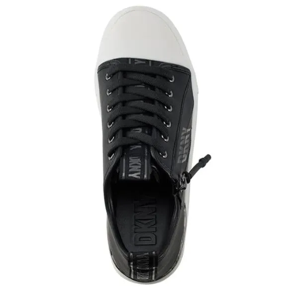 DKNY Women's Chaney-Lace Up Sneaker in Black EUC Size 8