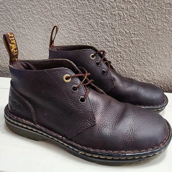 Doc Dr Martens Sussex Men’s Size 8 Chukka Boots Brown Industrial Leather Shoes‎