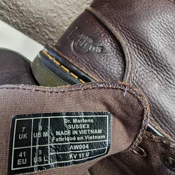 Doc Dr Martens Sussex Men’s Size 8 Chukka Boots Brown Industrial Leather Shoes‎
