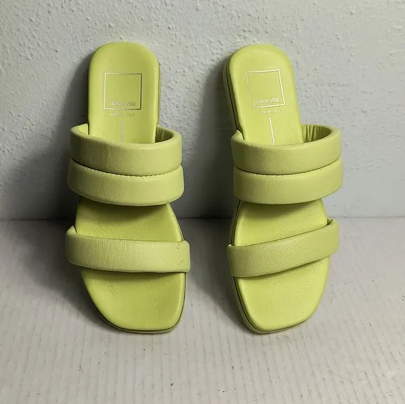 Dolce Vita Adore Made In Italy Band Slide Sandals Shoes Size 5 Oxide Yellow