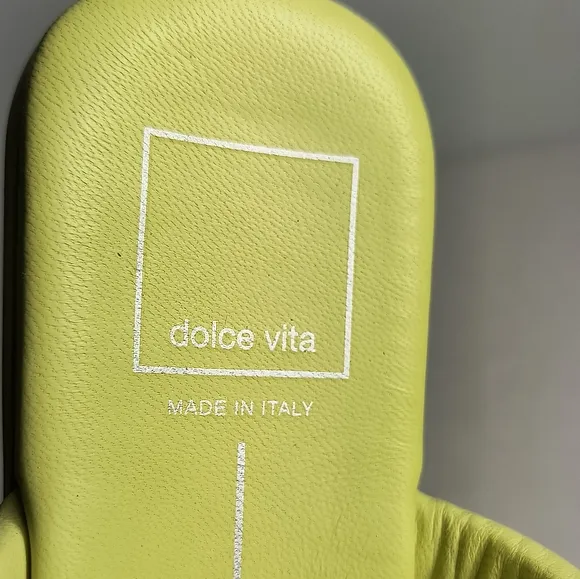 Dolce Vita Adore Made In Italy Band Slide Sandals Shoes Size 5 Oxide Yellow