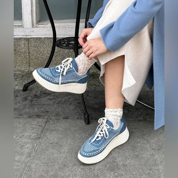 Dolce Vita Dolen Sneakers in Blue Multi Denim Women’s Size 8.5