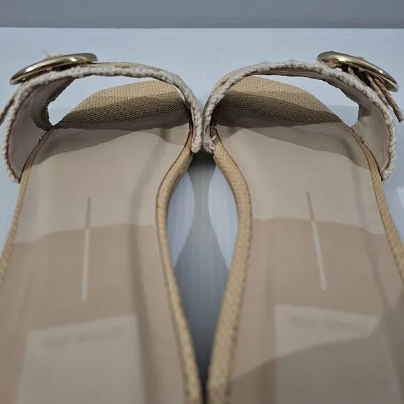 Dolce Vita Grecia Sandal Slide Flat Slip On Light Natural Raffia Size 10