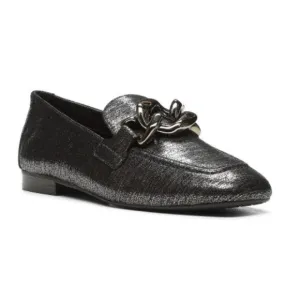 DONALD PLINER BRISTOL GUNMETAL W/CHAIN LOAFER SIZE 6.5 NWOT