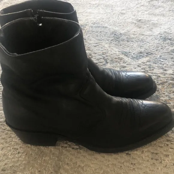 Double H Men's Black Genuine Leather Cowboy Western Boots 120 Plus 8.5 D