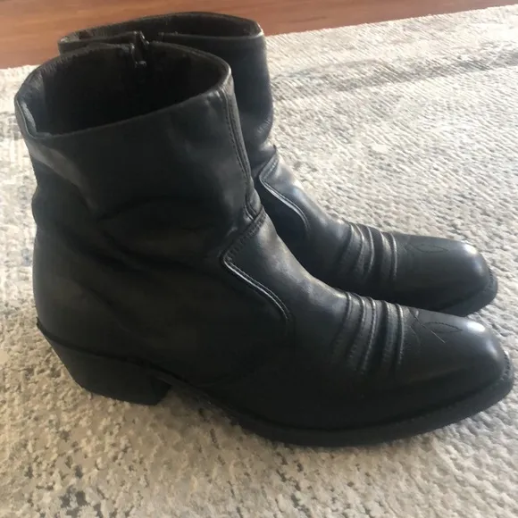 Double H Men's Black Genuine Leather Cowboy Western Boots 120 Plus 8.5 D