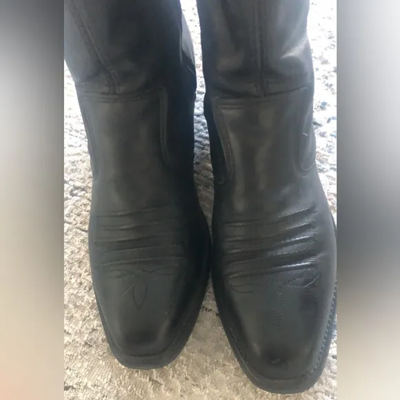 Double H Men's Black Genuine Leather Cowboy Western Boots 120 Plus 8.5 D