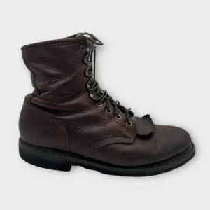 Double H Mens Packer Boot Size 13EE High Lacer Western Kiltie Brown Leather 9714
